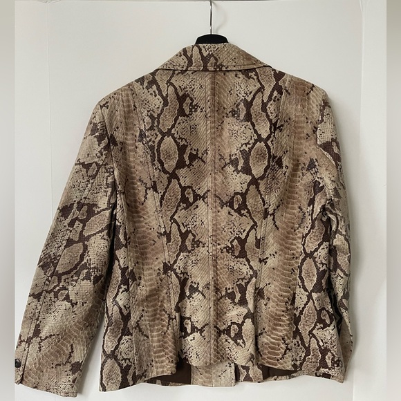 MARC CAIN Python Embossed Snake Print Blazer Jacket size M - Picture 6 of 9